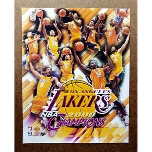 1999-2000 Los Angeles Lakers 2000 CHAMPIONS 10X8 Team Photo In Action KOBE  SHAQ